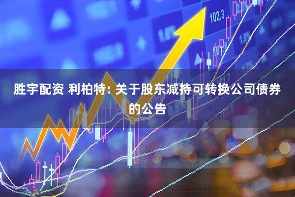 胜宇配资 利柏特: 关于股东减持可转换公司债券的公告